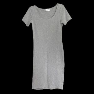 Tam Ware Women’s Gray Sweetheart Short Sleeve Midi Dress Size S